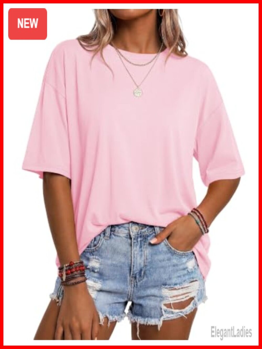 Oversized Cotton Loose Fit Crewneck Short Sleeve Tee